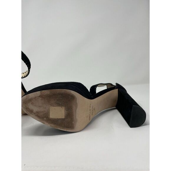 JIMMY CHOO Daphne Platform Heels Women 40 Ankle Strap Black Suede Leather - Picture 14 of 14